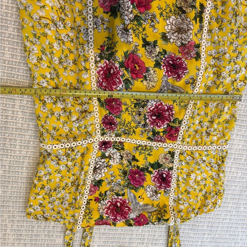 Anthropologie maxi dress Farm Rio size L yellow floral Cantonal maxi sold out - Picture 13 of 16